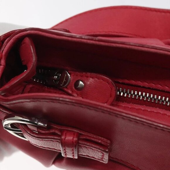 Salvatore Ferragamo Gancini Shoulder Bag Leather Pink Silver Auth - Picture 12 of 16